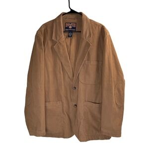 Duluth Trading Co Mens XL Corduroy Blazer Tan Designed Tested by Tradesmen